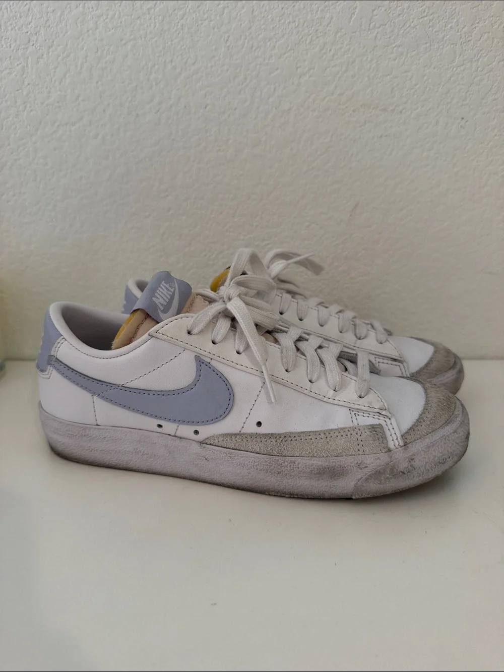 Nike Blazers with Light Blue Swoosh